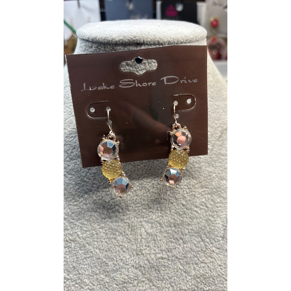 #34. Lake Shore Drive Crystal & Glitter Drop Dangle Earrings